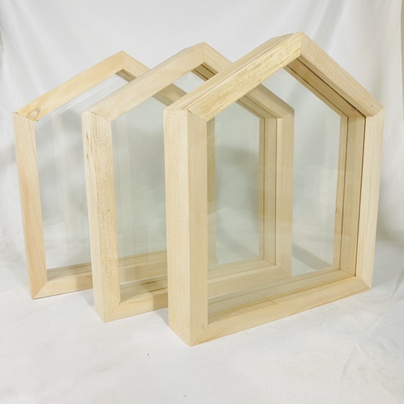 PIGURA | FRAME | BINGKAI TRANSPARAN BENTUK RUMAH COCOK UNTUK PAJANGAN DINDING | USAHA | MAHAR | KADO