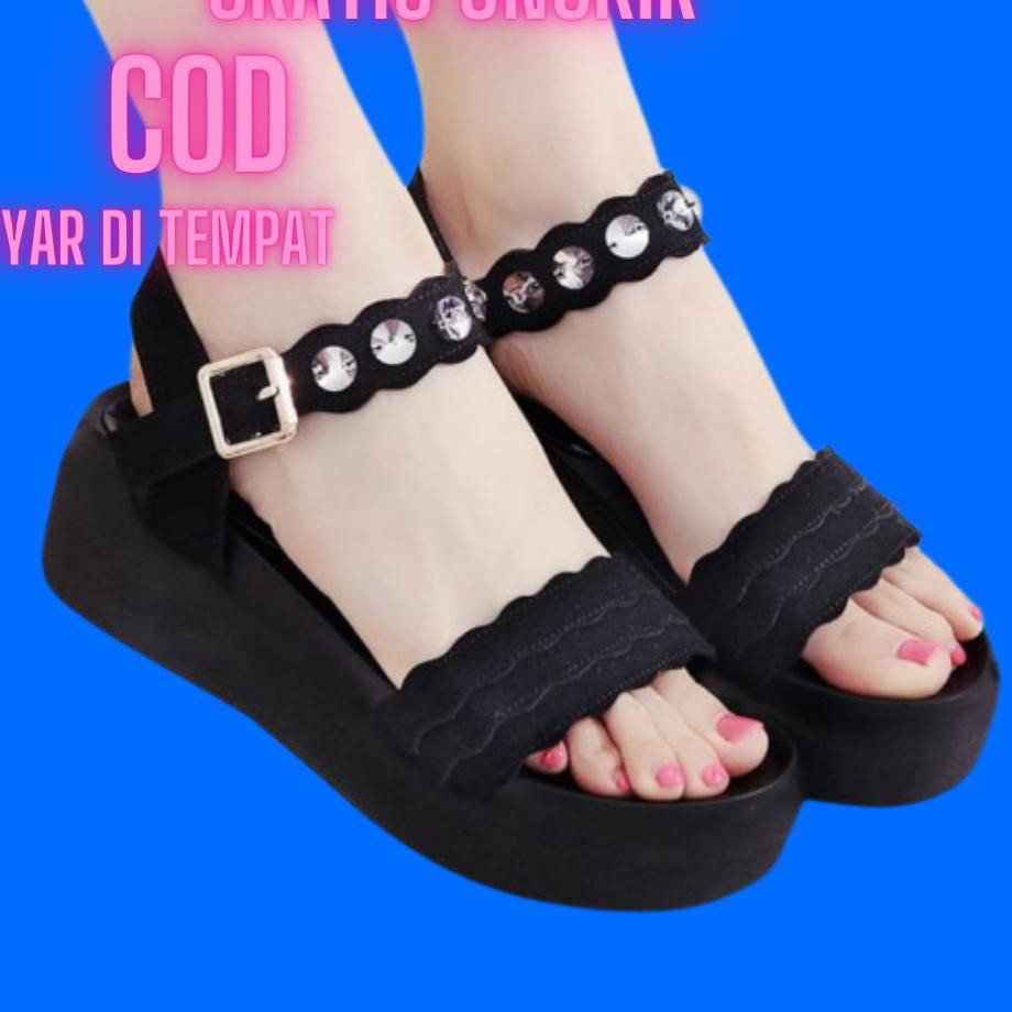 Sandal Sendal Wedges Kondangan  Kekinian Remaja Dewasa Wanita Cewek 9Q2