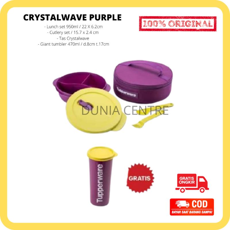 PROMO TUPPERWARE TEPAK MAKAN CRYSTALWAVE LUNCH BOWL SET ORIGINAL