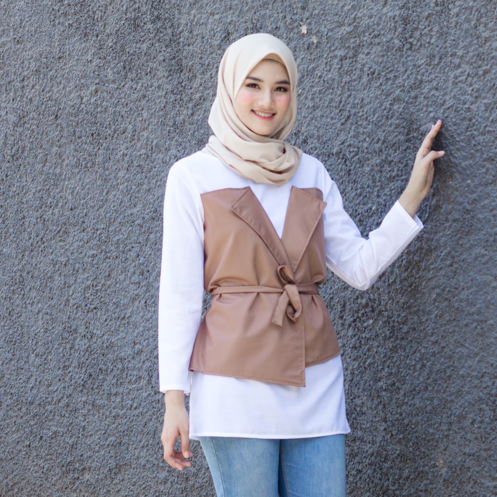 Malala Top Mocha By Hijab Mamah Icis Pakaian Wanita Muslim Shopee