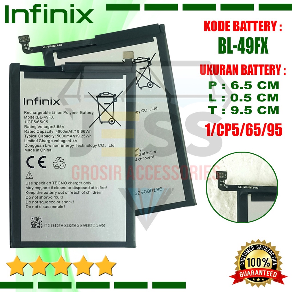 Baterai Battery Original Infinix Smart 6 - X6511 - X6511B Kode Batre BL-49FX BL49FX