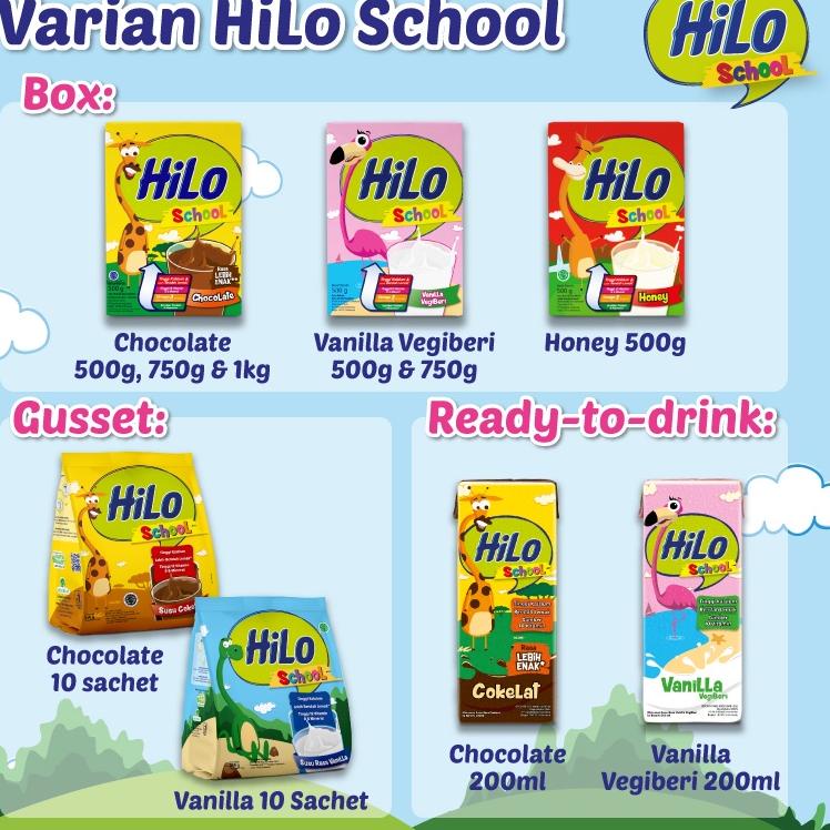 

zqt60 4 Pack - HiLo School Chocolate Ready To Drink RTD 200 ml - Susu Tinggi Kalsium Rendah Lemak !.