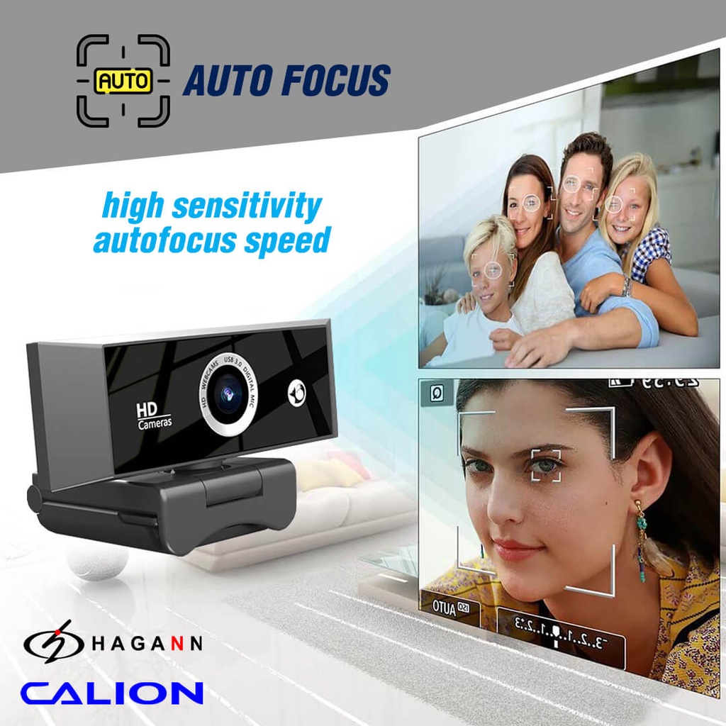 Webcam PC Laptop 1080P Web Cam Komputer Rotasi 360 Autofocus Super Jernih | Kamera Calion CAL-2022WC