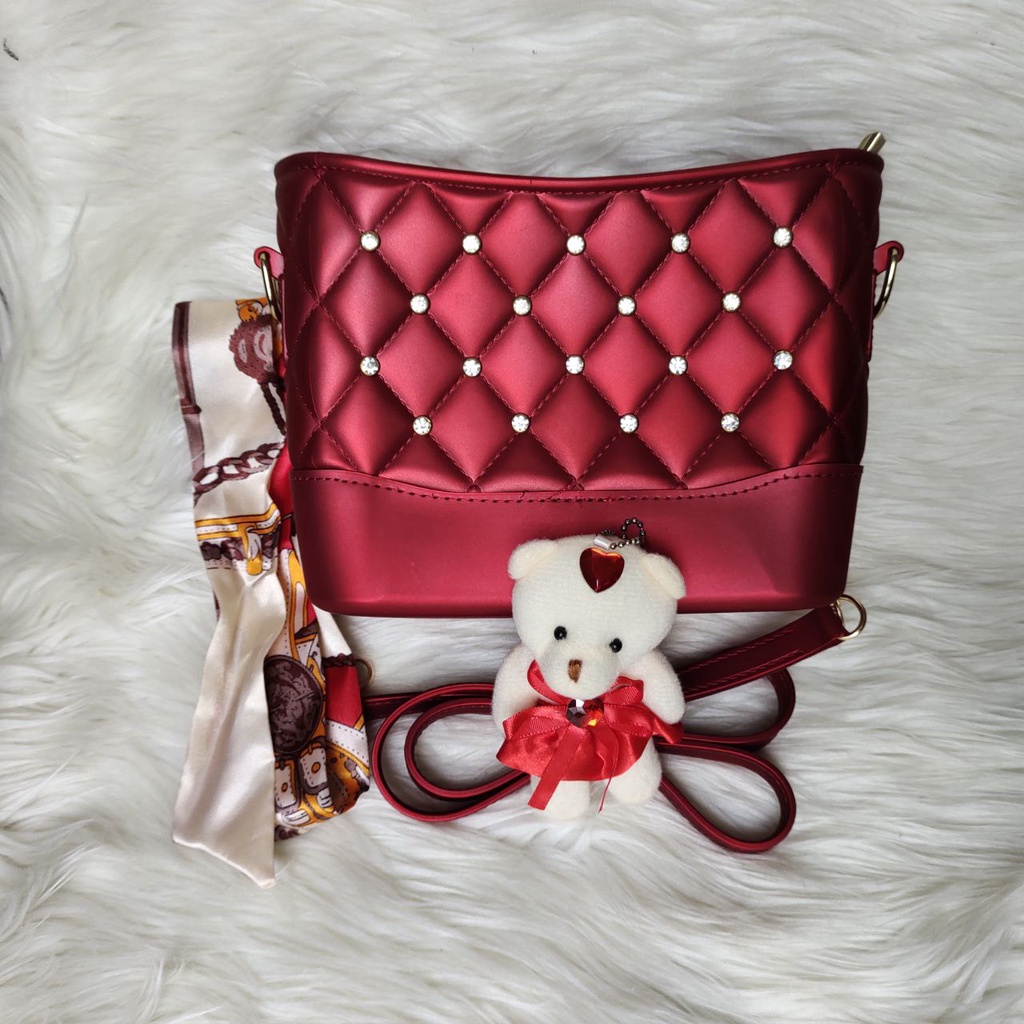 Tas JELLY GLOSSY CLASIC Jeli Glosy Fashion Wanita Import Murah SLINGBAG Selempang Pesta