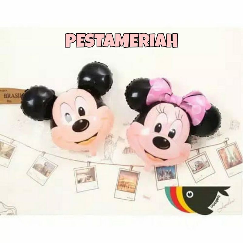 BALON FOIL MICKEY MINNIE / BALON FOIL KEPALA MICKEY DAN MINNIE / BALON FOIL KARAKTER MICKEY & MINNIE