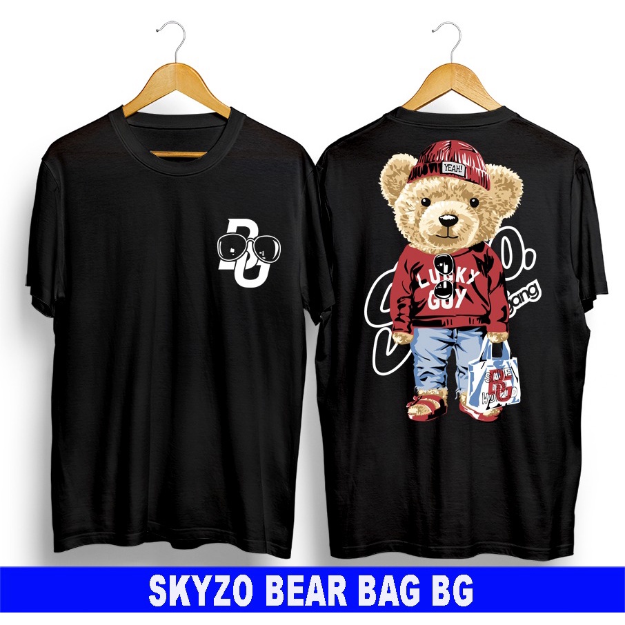 Kaos murah Kaos distro murah baju  distro pria t-shirt murah combed30s SKYZO BEAR JAKET MERAH