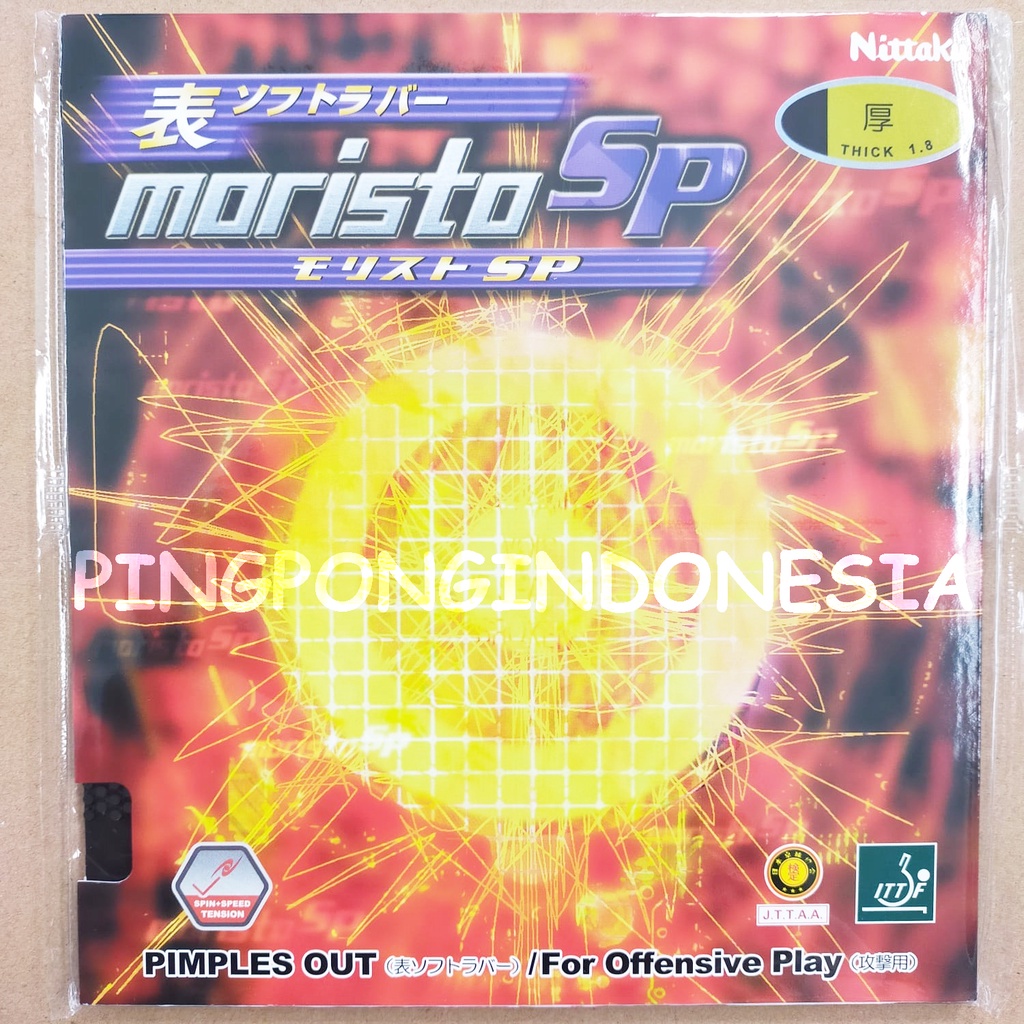 Nittaku Moristo SP - Karet Bintik Serang Pendek Short Pips Rubber Bat Bet Pingpong Tenis Meja