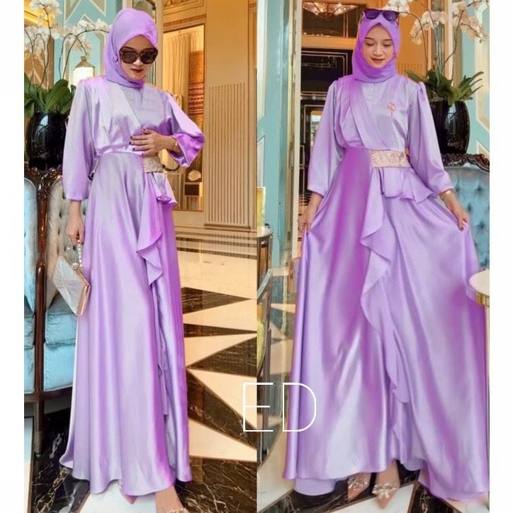 DRESS FARAYA FASHION PAKAIAN WANITA GAMIS MAXY BAHAN REBERTO CAVALI EDHM