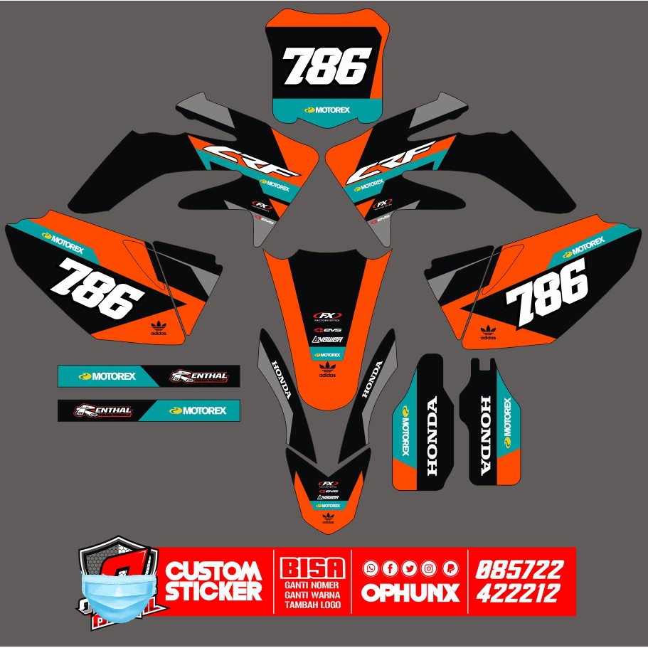 CRF STIKERCUSTOM FULL BODY DECAL STICKER STRIPING keren