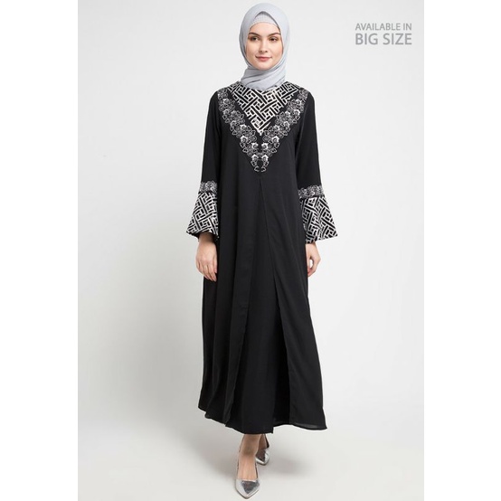 cardinal femme gamis hitam syari