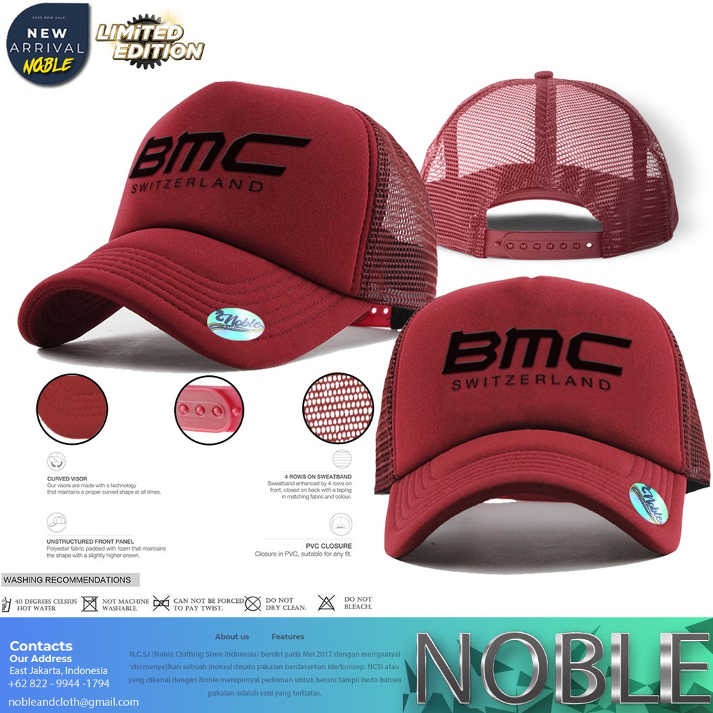 TOPI JARING TRUCKER HAT DISTRO BMC SEPEDA LIPAT FOLDING BIKE SEPEDA GUNUNG MTB SEPEDA BIKE - NOBLE