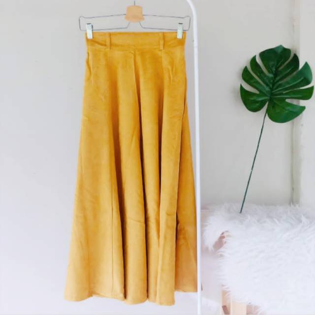Cilla Midi Wide Skirt Mustard