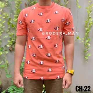  Kaos  Champion  Life Men Heritage Tee All Over Logo Original  