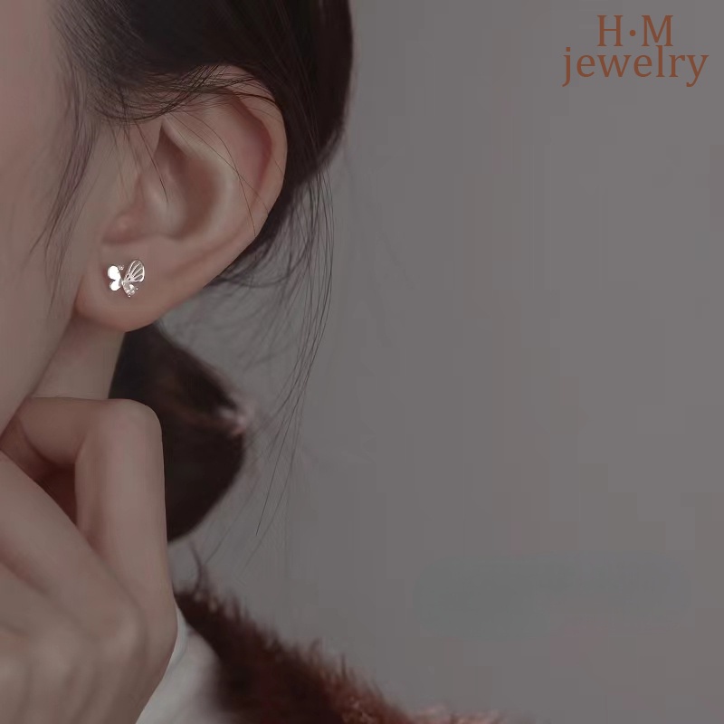 Anting Tusuk Asimetris Bentuk Kupu-Kupu Geometri Untuk Wanita Butterfly