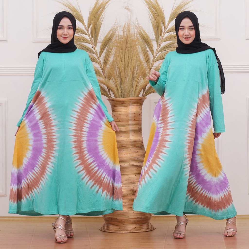 FASHION WANITA KEKINIAN DRESS KAOS PELANGI RESLETING DEPAN BUSUI BUMIL OUTFIT SYARI ADEM MURAH