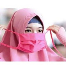 Masker Kain Tali Hijab Putus Sambung Masker Kain Jilbab Polos Tali Panjang Masker Kain Masker Hijab Simpel Penutup Mulut Hidung Masker Cuci Pakai