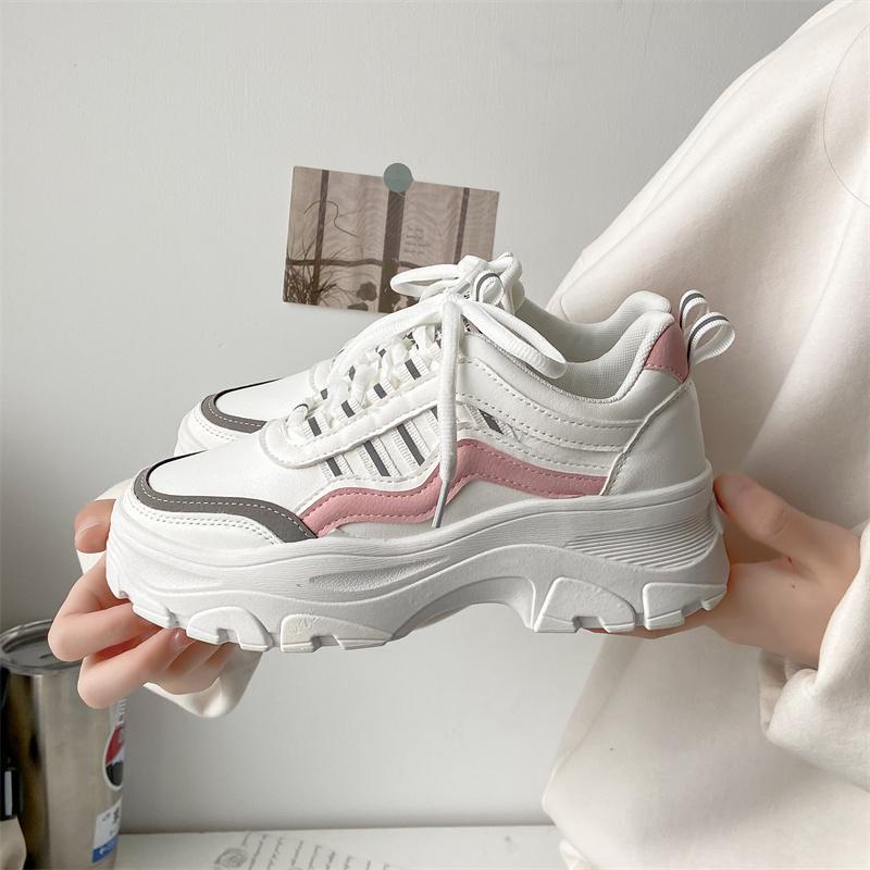 [GROSIR][COD] SEVEN_DAY SEPATU SNEAKERS WANITA KOREA IMPORT SPORT SHOES PINK H-207