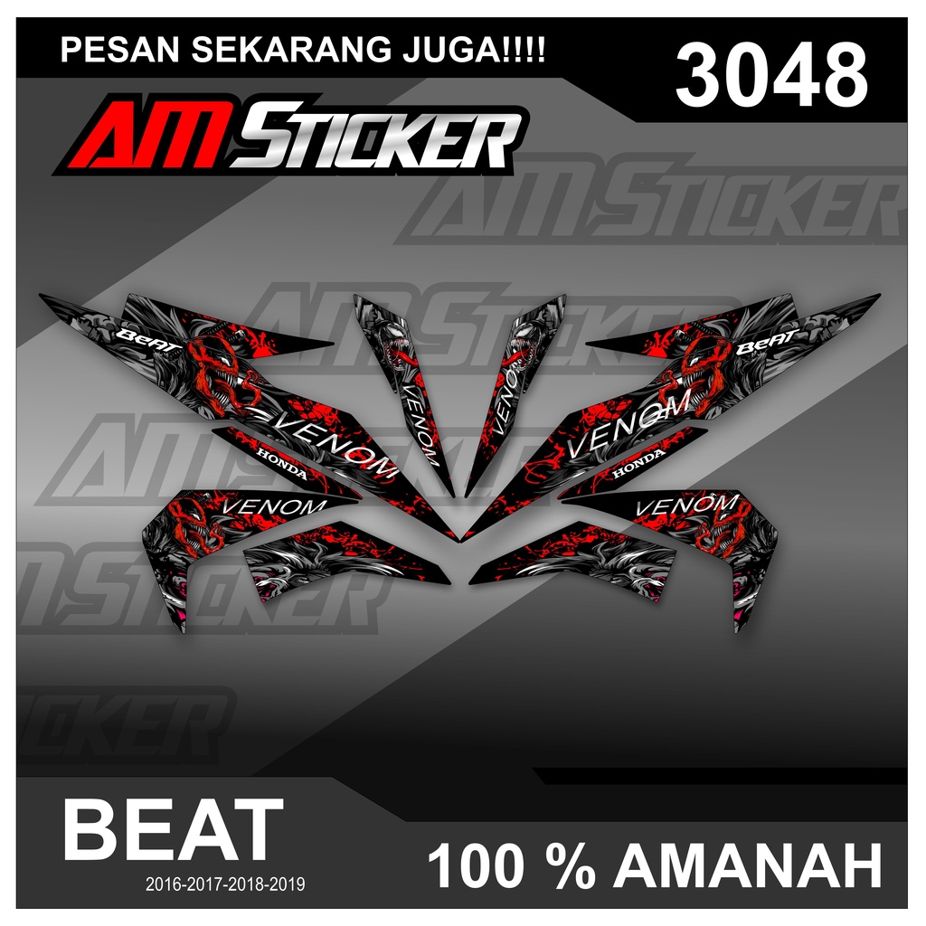 3048 Striping Variasi Beat Fi Esp Street 2016 2017 2018 2019 Desain Venom