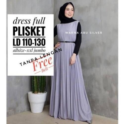 SLEEVELESS LONGDRESS / DRESS PLISKET WANITA / GAMIS PLISKET