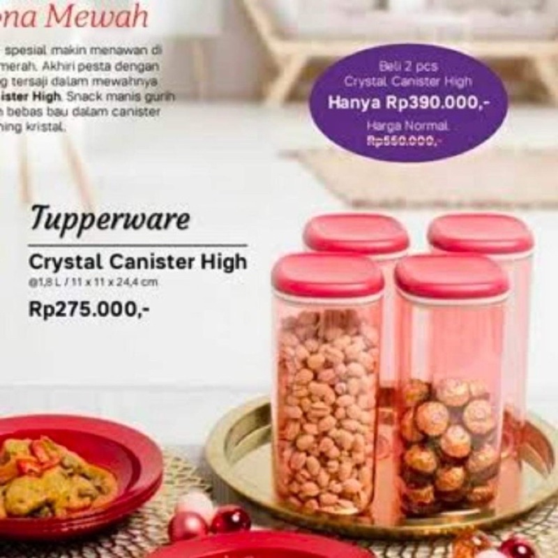 ( Termurah ) Tupperware Crystal Canister High