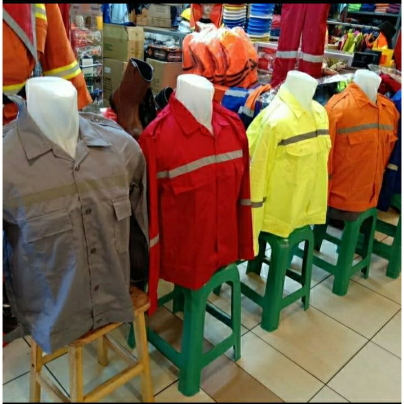 BAJU SAFETY /BAJU ATASAN KERJA PROYEK + LOGO MURAH