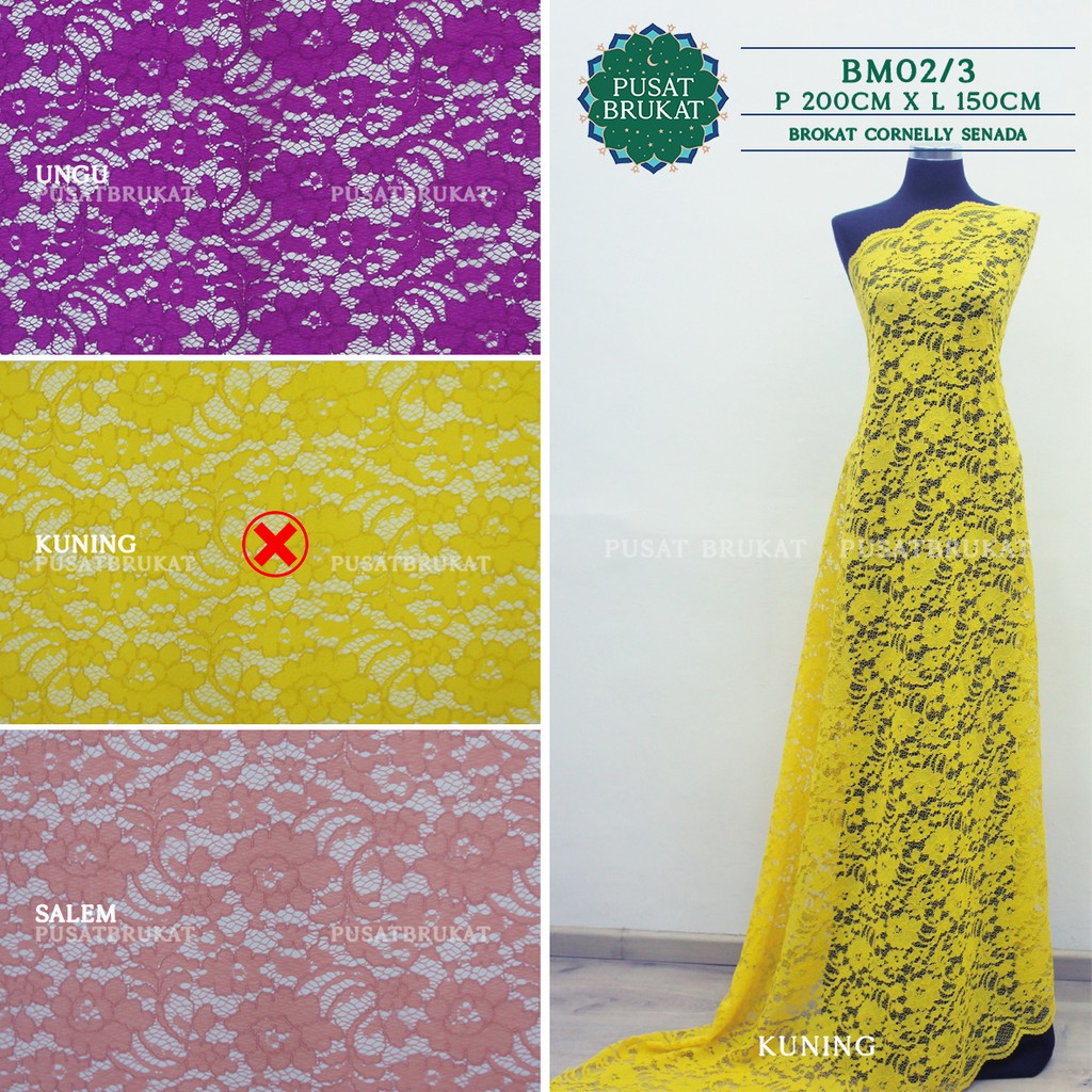 KAIN BROKAT JAQUARD CORNELLY / CORNELI - BM02/3 -  P200CM X L150CM [harga utk per 2m]