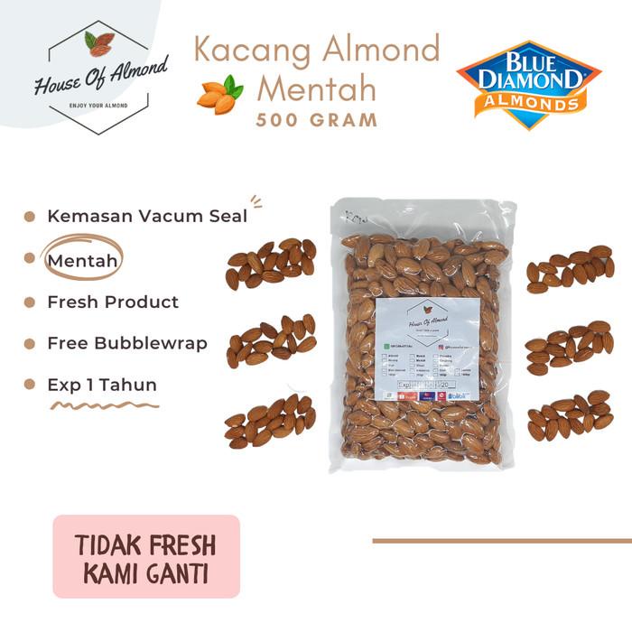 

Natural Whole Raw Almond (Mentah) Kacang Almond Blue Diamond 500Gram
