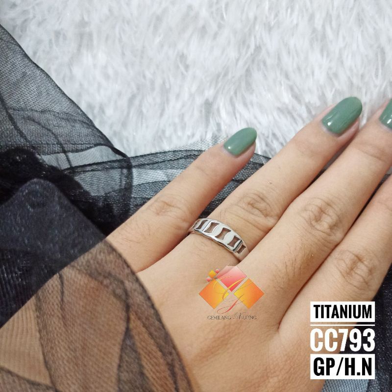 CINCIN TITANIUM RANTAI SLAYER GOLD PERAK anti karat anti luntur