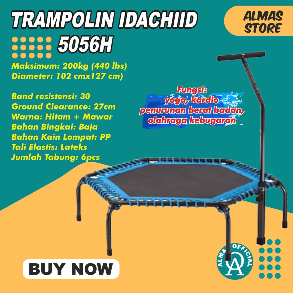 Trampolin Anak Outdoor Trampoline Olahraga Dewasa Mainan Murah MiniSpeeds IDACHI ID 5056H-Bisa 200Kg