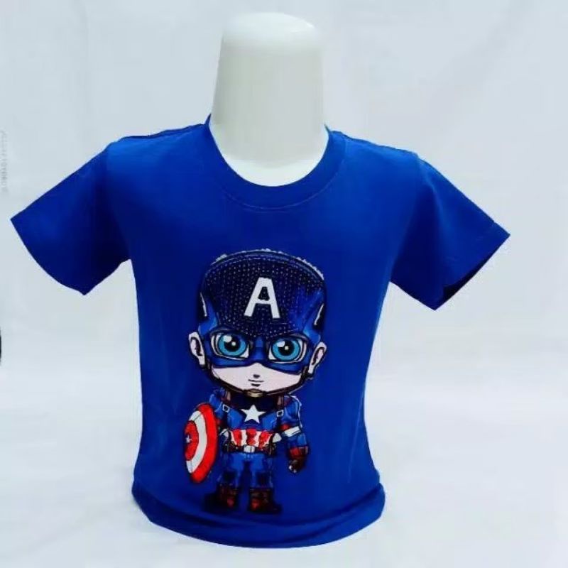 baju anak karakter LED kerah list / kaos anak karakter bisa nyala usia 2-10tahun