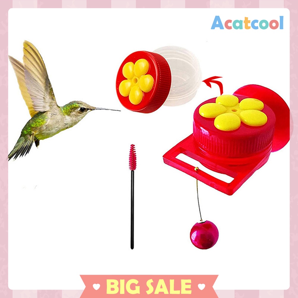 Handheld Hummingbird Feeder Mini Garden Plastic Bird Seed Food Container