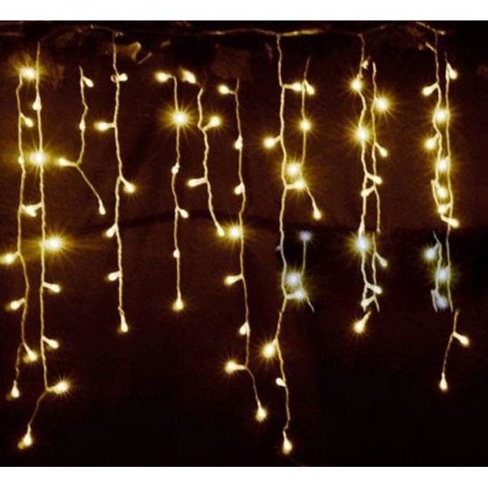 Lampu Natal bintang LED hias Tirai 5M warm white transparant