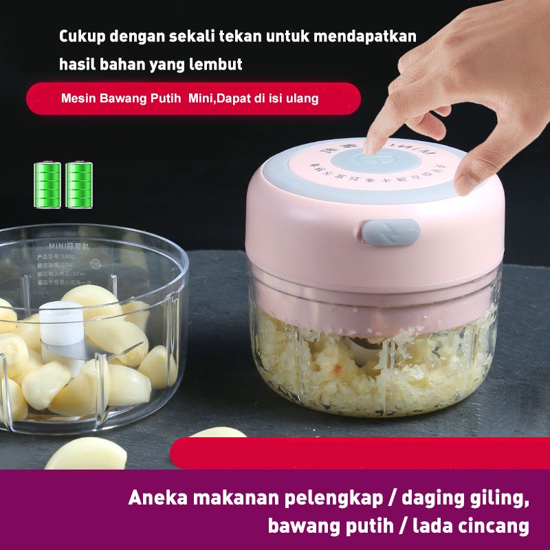 Blender Elektrik Portable Mini Penghalus Bumbu Dapur Dan Daging | Blender Mini Portable USB Charging