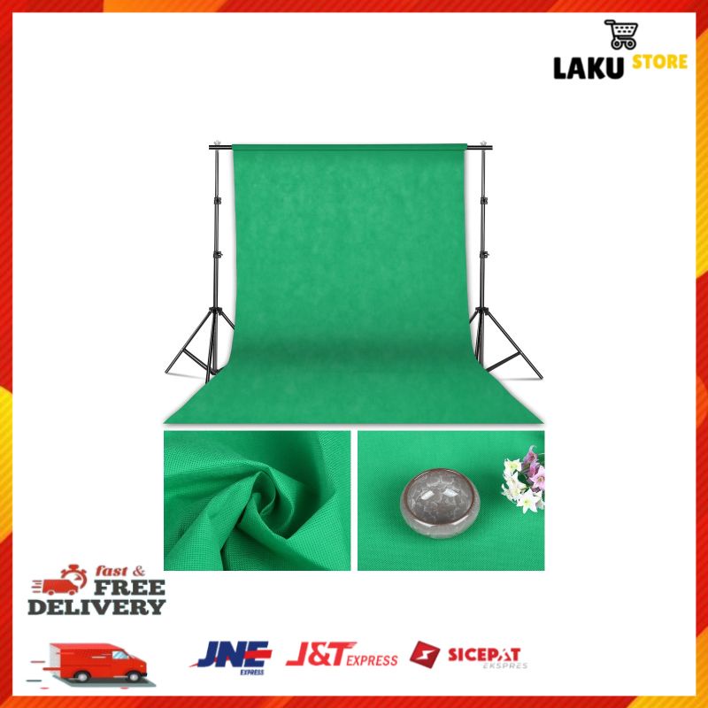 GS8 Kain Backdrop Background Studio Fotografi Non Woven Textile 140 X 200 Cm Sh Bjb 01 Green Uj55