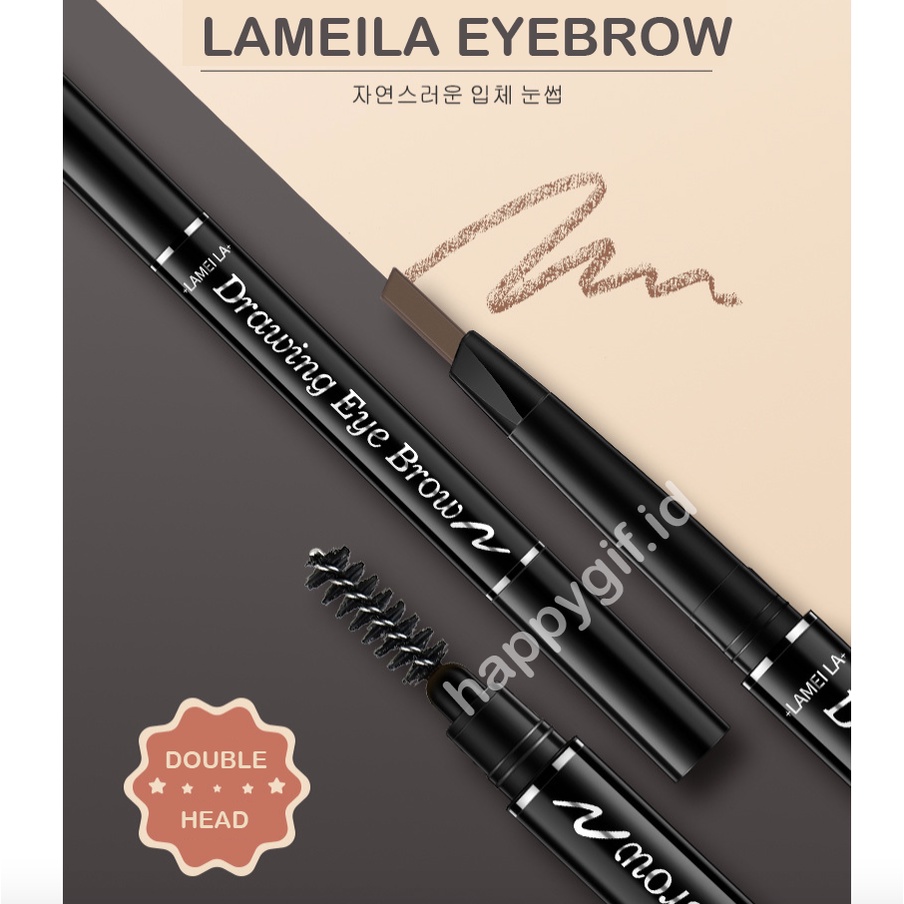 LAMEILA Eyebrow Pen 7 Colors Waterproof Double Heads Lasting Pen Pencil Kotak Hitam LA031 789