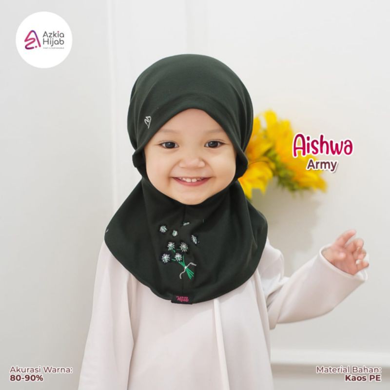 Aishwa || size SS (size 1) jilbab anak / bayi || usia 0 bulan - 6 bulan new azkia hijab-Army