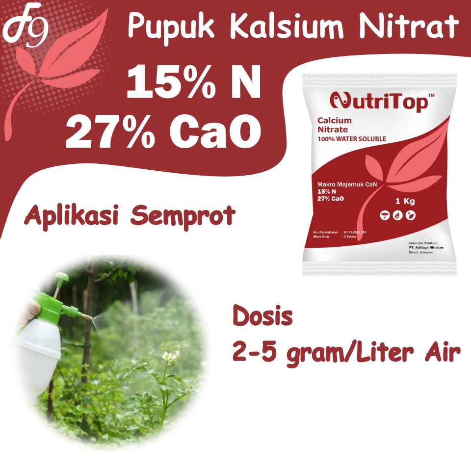 Pupuk Kalsium Calcium Nitrat (Ca(NO3)2) Hidroponik Grade - Nutritop