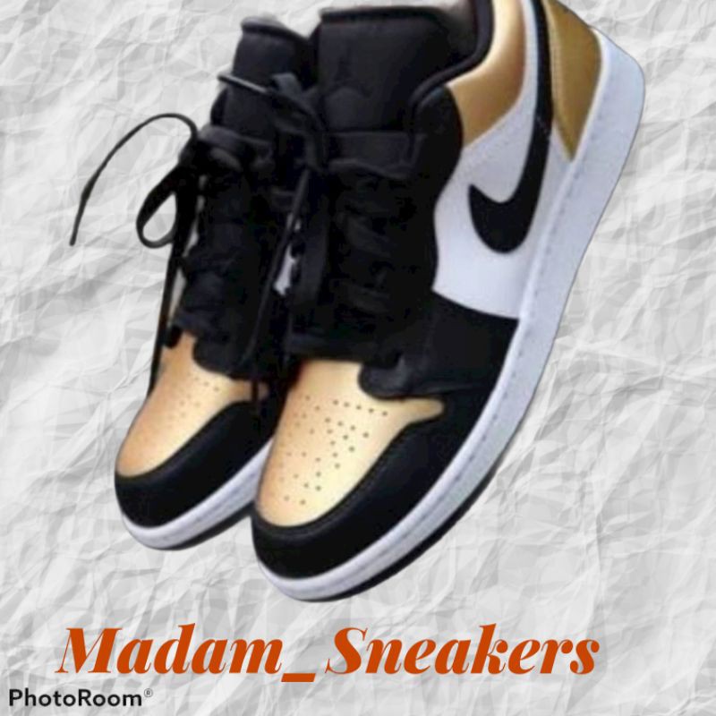 Sepatu Nike air Jordan 1 Low Black Gold