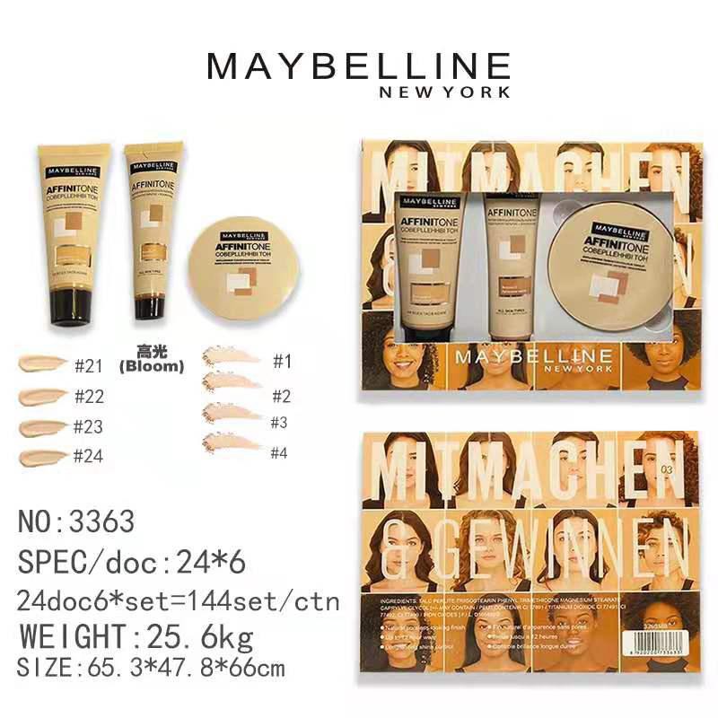 COD PAKET 3IN1 MAYBELLINE AFFINITONE PAKET MAKEUP LENGKAP READY STOK