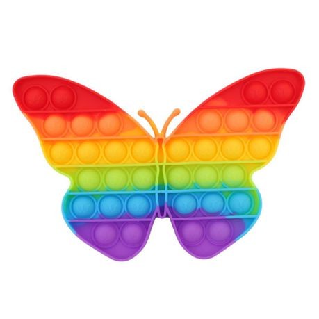 mainan push bubble fidget pop it fidget toy popit rainbow-butterfly