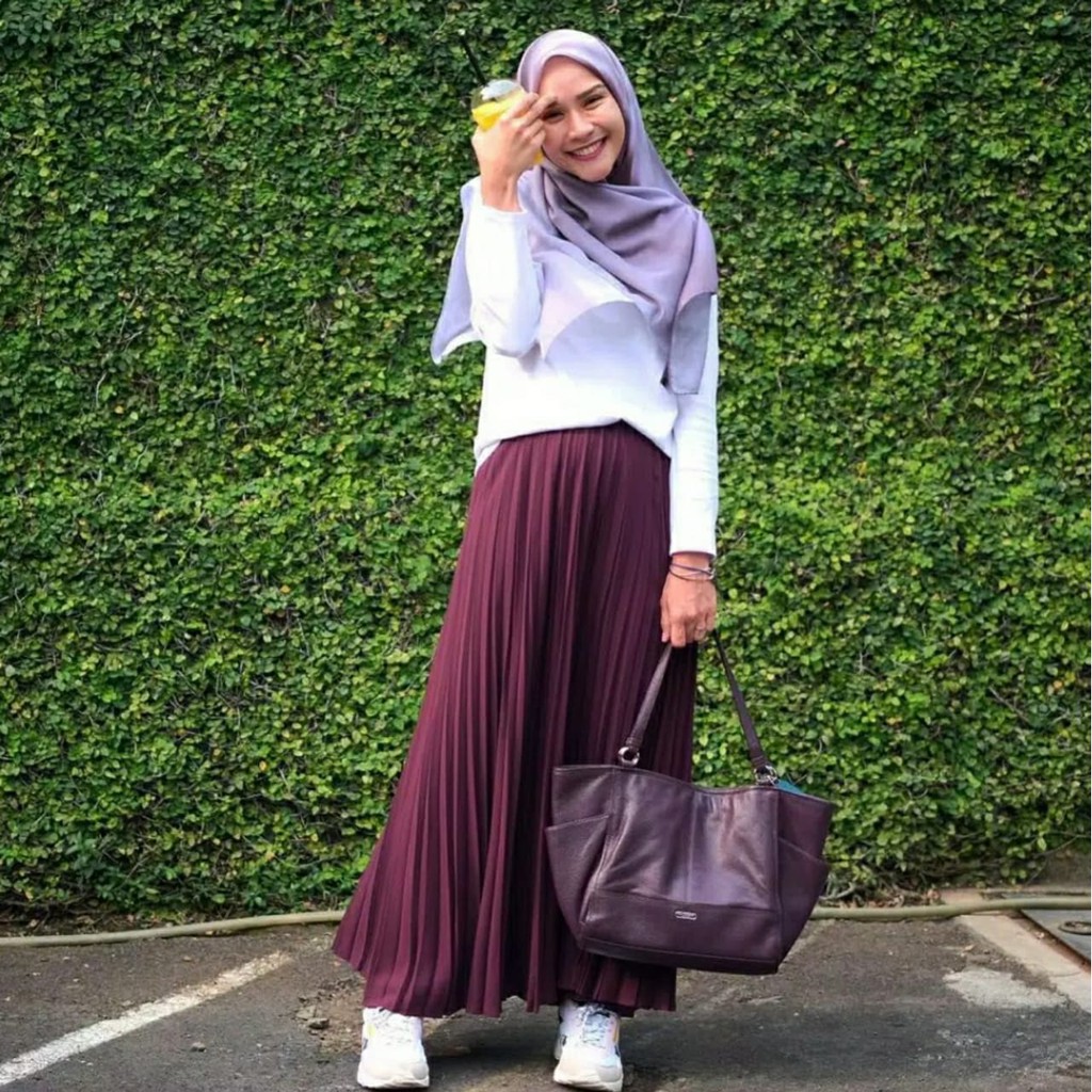 ROK PLISKET  POLOS REMPEL MUSLIMAH SKIRT ABG FLARE SKIRT MURAH PRISKET PLEATED SALE MAYUNG