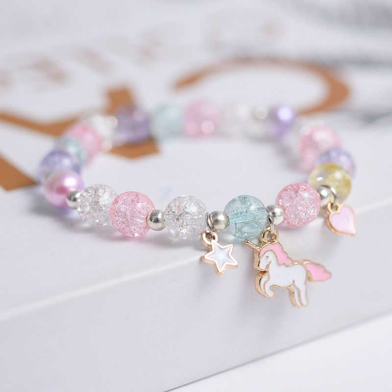 Gelang Unicorn Pearl Anak Premium Korea Pink Kado Pink Lucu Ulang Tahun Perempuan