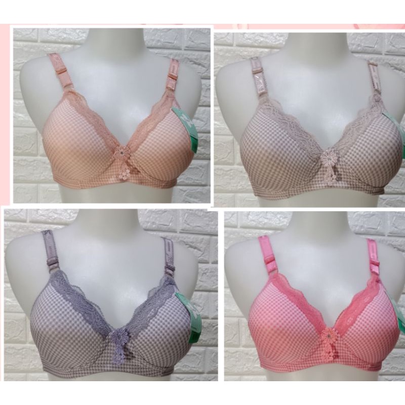 BH hak 3 (361/1118) CUP B (Sedang) Pakai Spon Tanpa Kawat SiZE 36-42 BRA Wanita Dewasa Remaja Pakaian Dalam Wanita / Under Wear