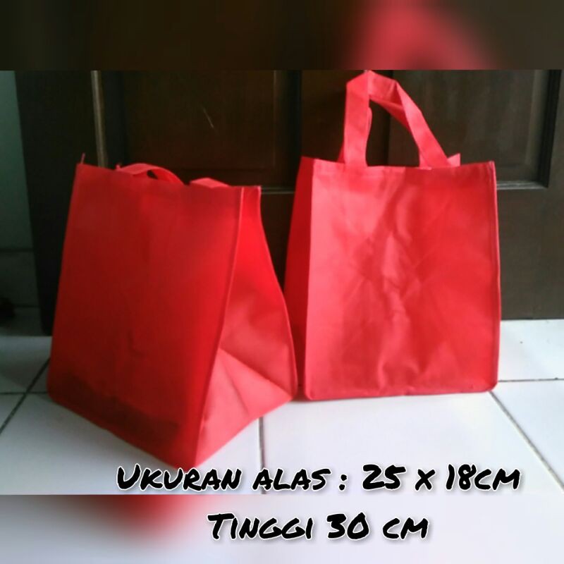 1pc tas spunbond 25x18x30 utk brownies M / mika bento / kue / sushi / thinwall / kotak nasi