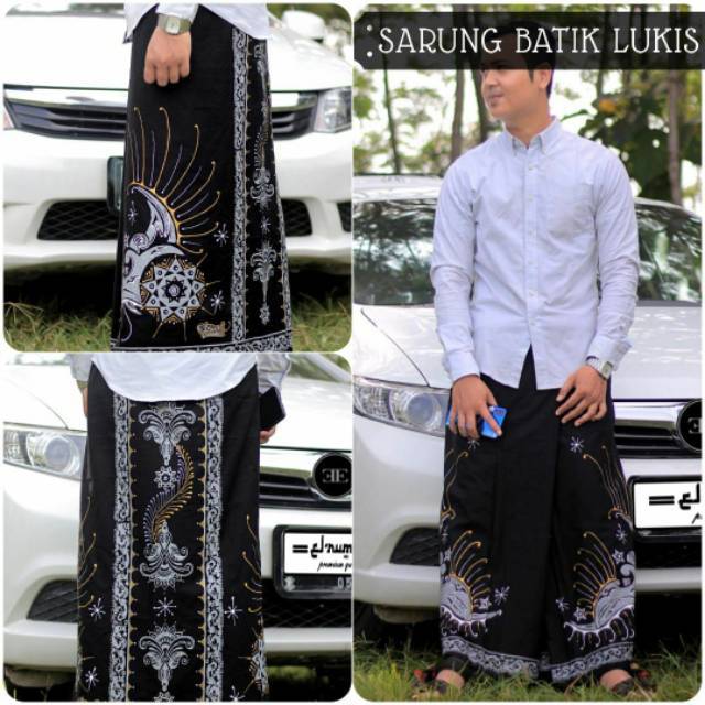Sarung Batik Lukis ElRumi  Sarung Lukis Syubbanul Muslimin  Sarung Pria dewasa  Bawahan Muslim Pria