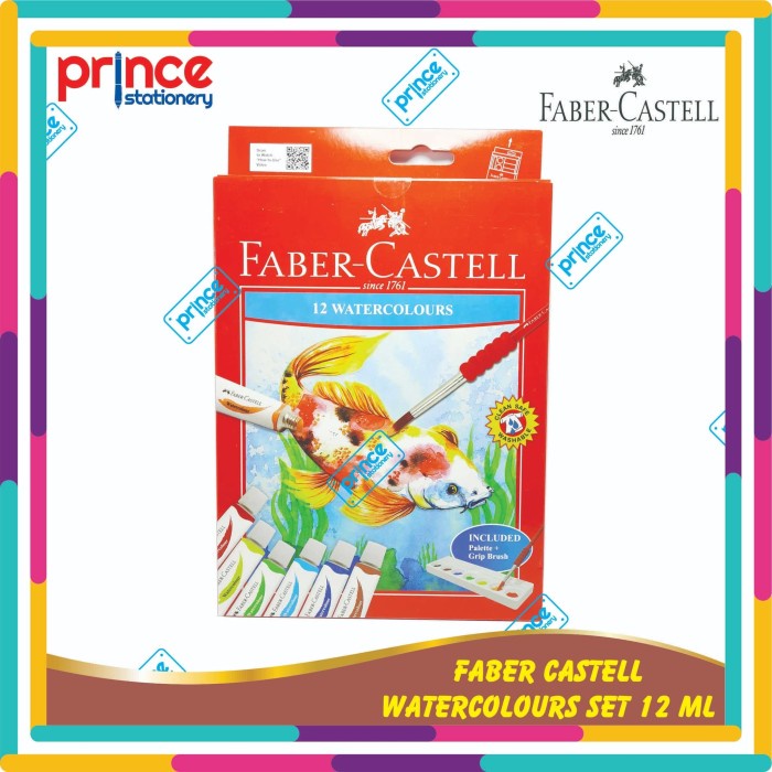 

(TERLARIS) WATERCOLOUR / CAT AIR FABER CASTELL 12 WARNA - 12 ml