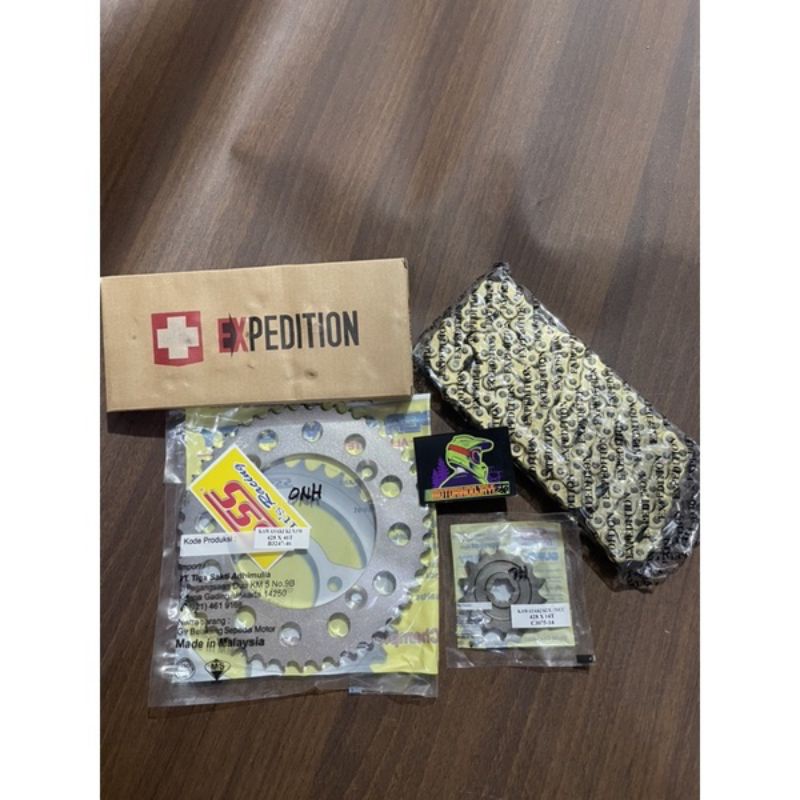 Gear set SSS Original Klx 150 D tracker 150 set rantai Expedition supermoto