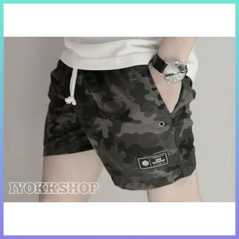 ORIGINAL NOIR VETEMENTS ARMY TUA Celana Santai Celana Pantai Celana Futsal Celana Jogging Celana Boxer Celana Olahraga Celana kolor Celana Pendek Pria Celana Pendek Wanita IYOKKSHOP