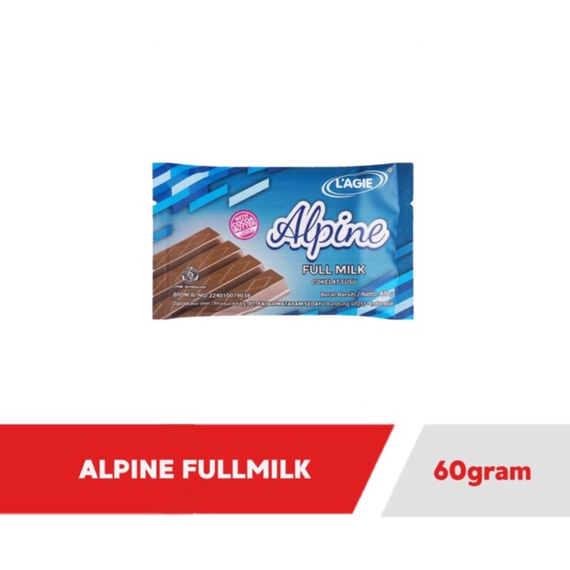 Lagie Alpine Full Milk Cokelat Susu Coklat Batang 60gr