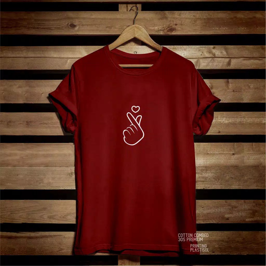 KAOS DISTRO PRIA/WANITA&quot;LOVE HAND&quot;cotton combed 30s